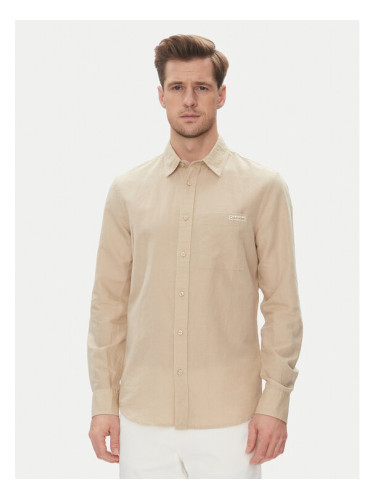Calvin Klein Jeans Риза J30J327295 Бежов Regular Fit