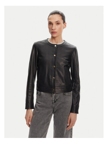 Serge Pariente Кожено яке Marion Черен Slim Fit