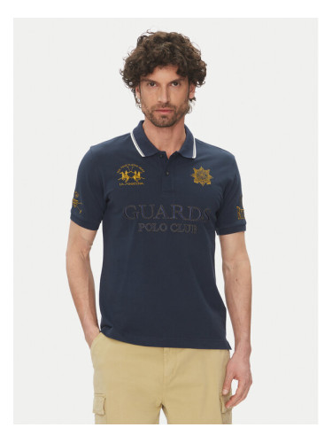 La Martina Тениска с яка и копчета Achille MAPG30 PK097 Тъмносин Regular Fit