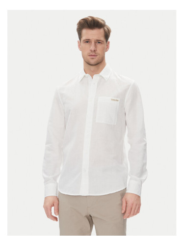 Calvin Klein Jeans Риза J30J327295 Бял Regular Fit