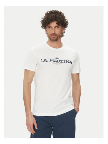 La Martina Тишърт Aguer MAR304 JS206 Бял Regular Fit