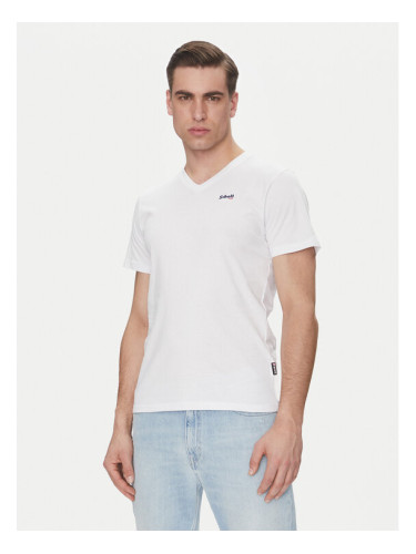 Schott NYC Тишърт TSCASUALV Бял Regular Fit