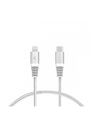 Кабел USB-C към Lightning KSIX Сив