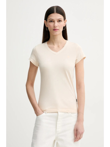 Памучна тениска G-Star в бежово