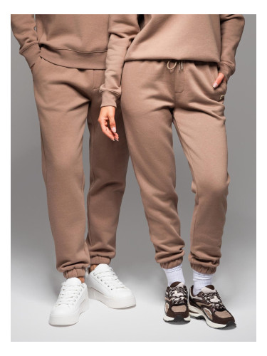 Ombre Classic unisex sweatpants with ribbed cuffs - brown