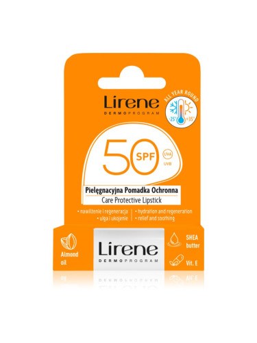 Lirene Care Protective Lipstick защитен балсам за устни с хидратиращ ефект SPF 50 4.6 гр.