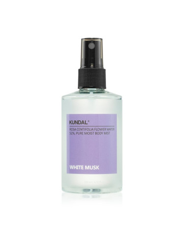 KUNDAL Pure Moist Body Mist White Musk мъгла за тяло с успокояващ ефект 128 мл.
