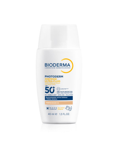 Bioderma Photoderm XDefense Tinted защитна тонирана течност за лице SPF 50+ цвят 02 Light 40 мл.