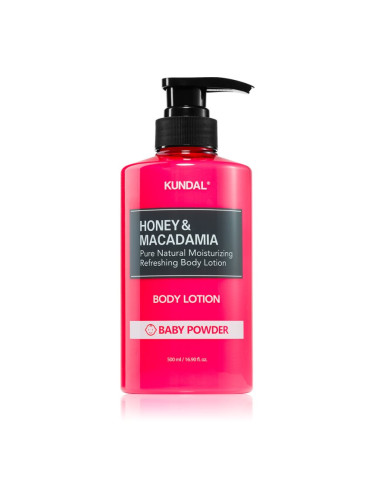 KUNDAL Honey & Macadamia Baby Powder подхранващ лосион за тяло с хидратиращ ефект 500 мл.