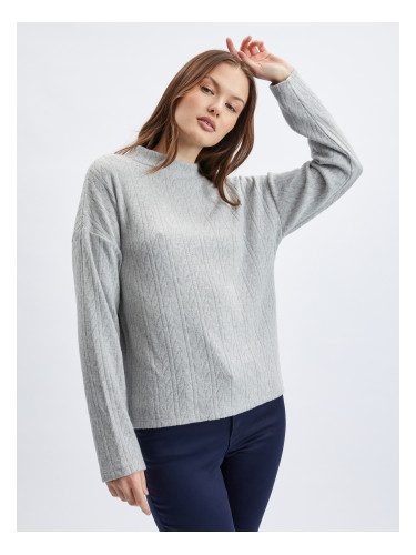 Light grey women's patterned sweater ORSAY