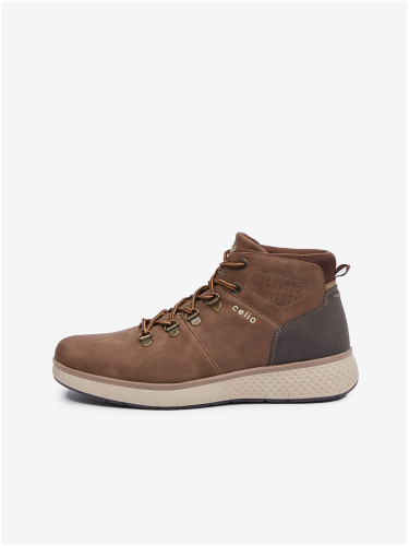 Brown men's winter ankle boots Celio
