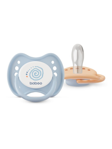 Baboo Soothers Silicone Symmetrical with Case биберон Blue Haze 6-12 m 2 бр.