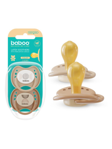 Baboo Soothers Round Latex with Case биберон Au Naturale 0-6 m 2 бр.