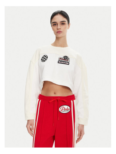 PINKO Суитшърт 105265 Бял Relaxed Fit