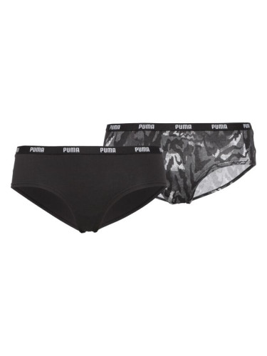 Puma WOMEN PRINTED HIPSTER 2P PACK Дамски бикини, черно, размер