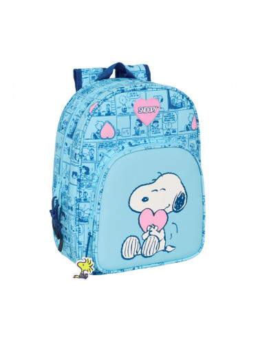 Училищна чанта Snoopy Love Светло син 26 x 34 x 11 cm