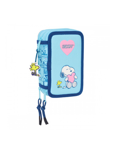 Ученически Комплект с Аксесоари Snoopy Love Син 12,5 x 19,5 x 5,5 cm 37 Части