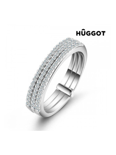 Сребърен пръстен 925 с Цирконий ''Three'' Hûggot - 17,5 mm