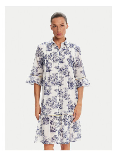 Iconique Рокля тип риза IC25-076 Бял Relaxed Fit