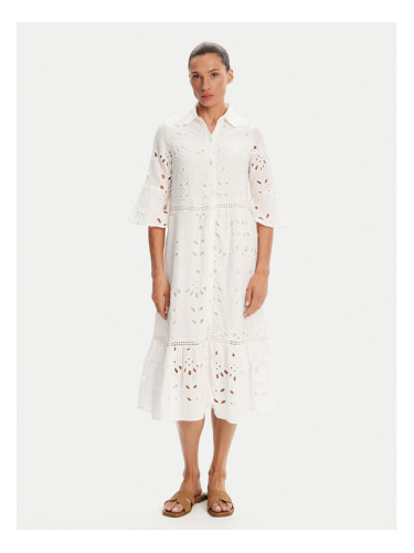 Iconique Рокля тип риза IC25-005 Бял Relaxed Fit