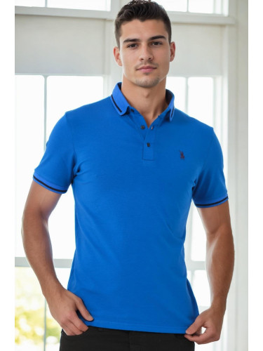 T9586 DEWBERRY MEN'S POLO NECK T-SHIRT-SAKS
