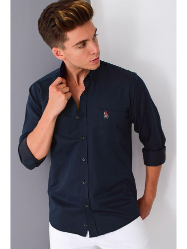 G985 DEWBERRY MEN'S SHIRT-NAVY BLUE
