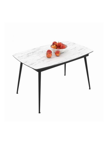 Трапезна маса YENSE, Разтегателна, Бял мрамор