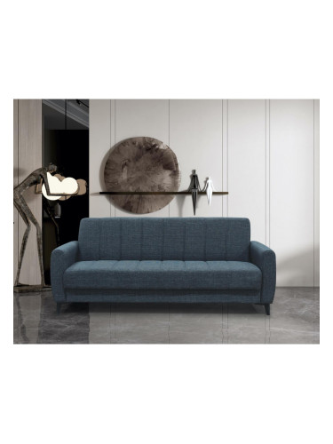 Диван тройка HILTON, Разтегателен, Черен пепит