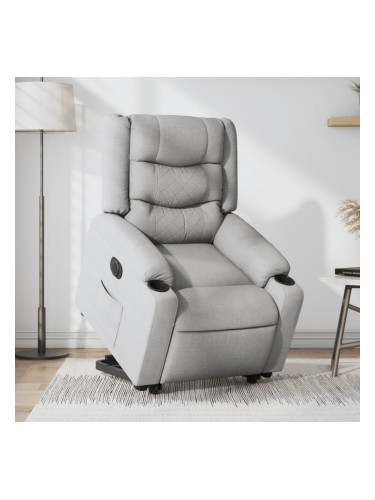 Sonata H Електрически изправящ реклайнер стол, светлосив, текстил