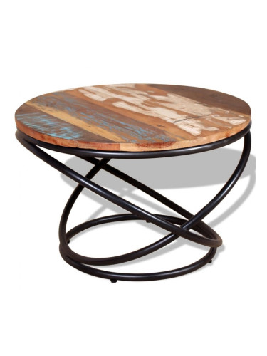 Sonata H Маса за кафе, регенерирано дърво масив, 60x60x40 cм