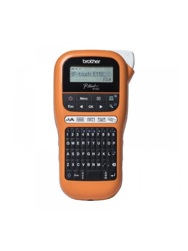 Преносим електрически уред за етикети Brother PTE110VP LCD Оранжев Черен/Оранжев
