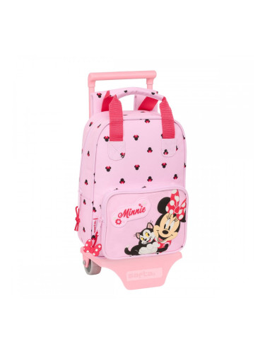 Училищна чанта с колелца Minnie Mouse Naive Розов 20 x 28 x 8 cm