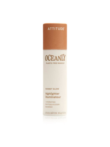 Attitude Oceanly Plastic Free Makeup твърд крем хайлайтър цвят Sunset Glow 8.5 гр.