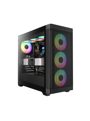 Gamdias кутия Case E-ATX - ATHENA M3 Black - USB-C, 4 x 120 mm A-RGB, Mesh, Tempered Glass