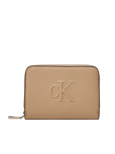 Портфейл Calvin Klein Jeans Sculpted Med Zip Around Wallet LV04K1004G Бежов