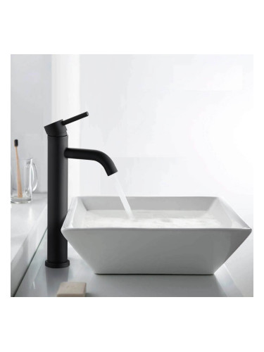 Висок смесител за умивалник ARTEMIS черен мат