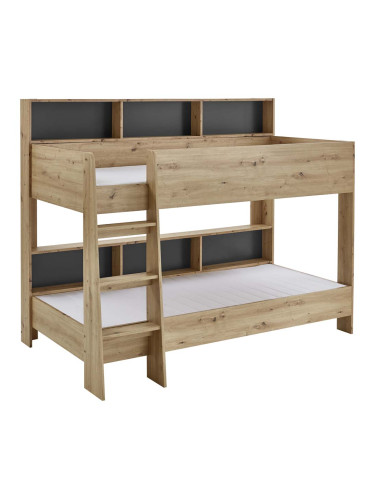 ДВУЕТАЖНО ЛЕГЛО СУЕЙ-2 207/130/170 СМ ЗА 2 МАТРАКА 90/200 СМ В ДЪБ АРТИСАН