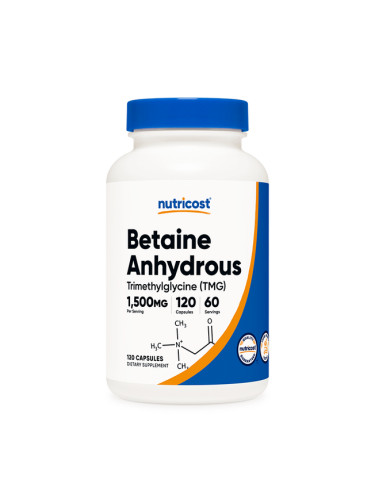 Бетаин анхидрос (Триметил глицин) 120 капсули | Nutricost