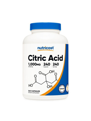 Лимонена киселина 240 капсули | Nutricost