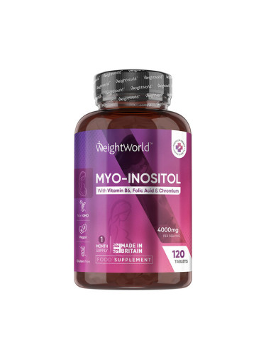 Мио-инозитол с фолиева киселина, витамин В6 и хром 120 таблетки | WeightWorld