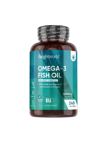 Омега-3 EPA – 660 mg / DHA – 440 mg - Рибено масло за сърцето, мозъка и зрението, 240 софтгел капсул