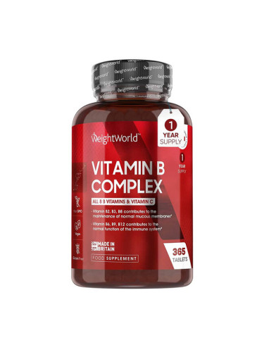 Имунитет и енергия - Витамин В-Комплекс + Витамин С, 365 таблетки - Vitamin B complex