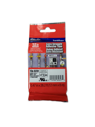 Оригиална касета за мастило Brother TZES231 Черен Черен/Бял