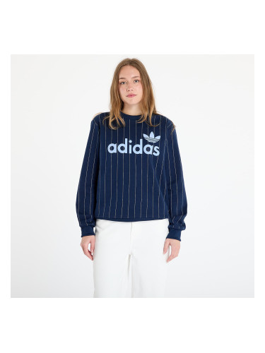 Суитшърт adidas Pinstripe Graphic Sweatshirt Blue/ Night Indigo/ Off White S