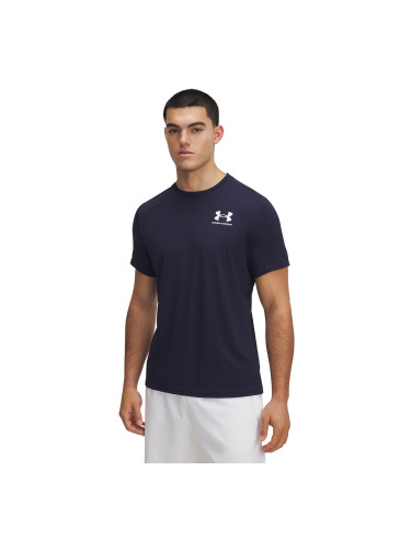 Тениска Under Armour Heatgear Fitted SS Tee Midnight Navy/ White L