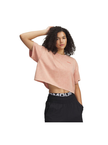 Тениска Under Armour HWT WASH SS Tee Canyon Pink/ Canyon Pink XL