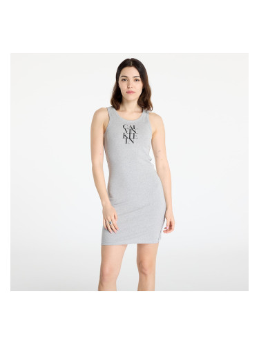 Облекло Calvin Klein Jeans Sl Cotton 1X1 Rib Dress Gray L