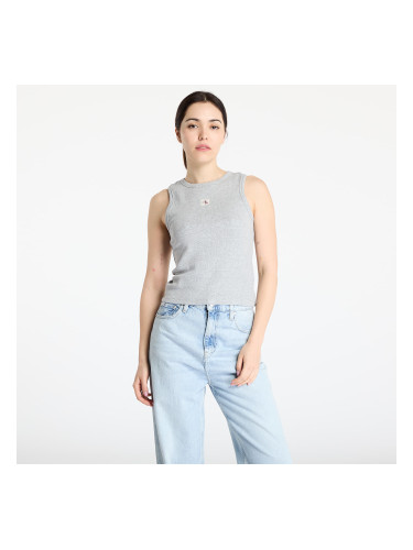 Calvin Klein Jeans A - Woven Label 2X2 Tank Top Gray M