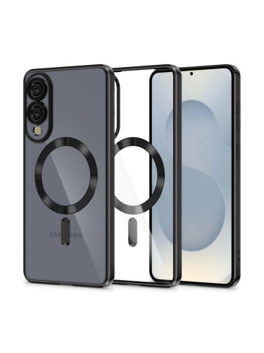 Силиконов кейс bSmart Chrome Magsafe с протектори за камерите, За Samsung Galaxy S25 Edge, Черен