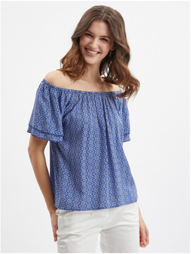 Orsay Blue Ladies Patterned Blouse - Women